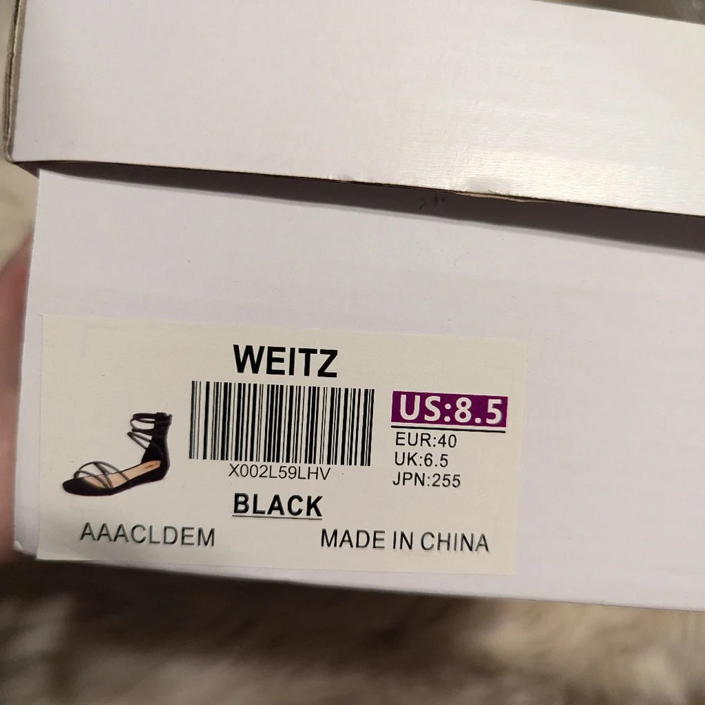 DREAM PAIRS  Weltz ankle strap rhinestone low wedge sandal size 8.5 - Picture 3 of 7